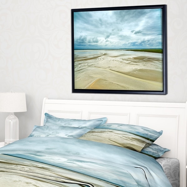Designart 'Low Tide in Mont Saint Normandy' Landscape Framed Canvas Art