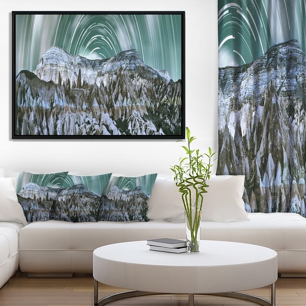 Designart 'Cappadocia Valley Panoramic View' Landscape Print Wall Framed Canvas Artwork