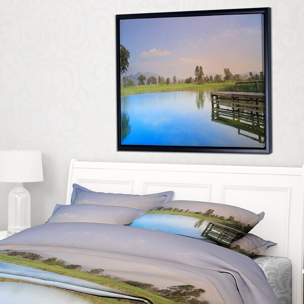 Designart 'Wetland of Nam Sang Wai Blue' Large Seascape Art Framed Canvas Print