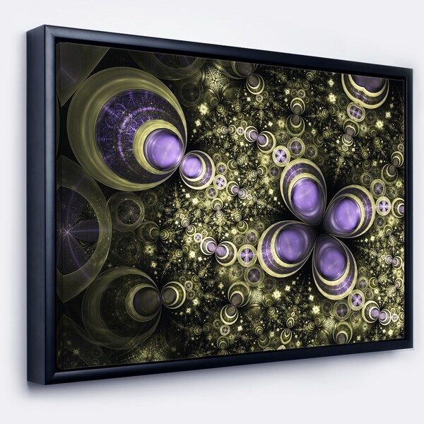 Designart 'Fractal Flower Light Brown Digital Art' Large Flower Framed Canvas Wall Art
