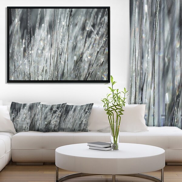 Designart Raindrops On Gr Black White Oversized Landscape Designart X27 Raindrops On Gr Black White Oversized Landscape Framed