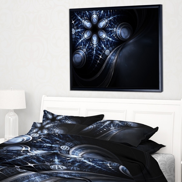 Designart 'Glittering Curvy Stylish Fractal Flower' Floral Framed Canvas Art Print