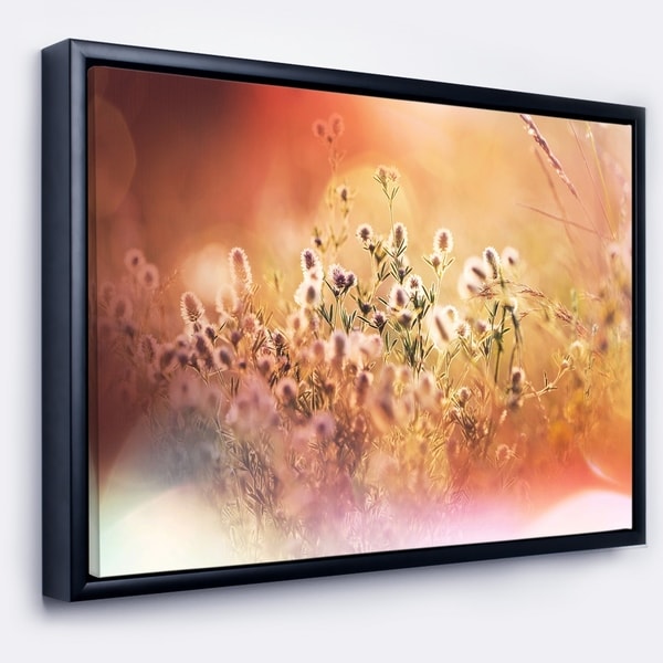 Designart 'Wild Flowers on Light Background' Floral Framed Canvas Art Print