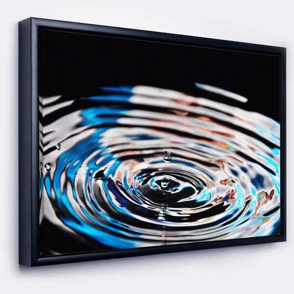 Designart 'Beautiful Splash of Purple Water' Large Abstract Framed Canvas Wall Art