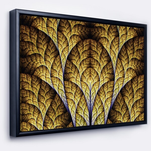 Designart 'Unique Orange Fractal Design Pattern' Oversized Abstract Framed Canvas Art
