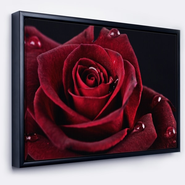 RED PINK FLOWER CANVAS WALL ART PICTURE 18 X 32 INCH FRAMED PRINT