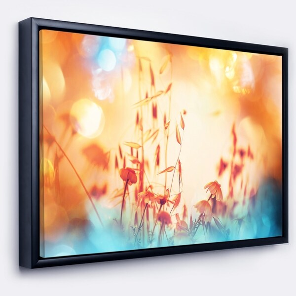 Designart 'Beautiful Little Summer Flowers View' Floral Framed Canvas Art Print