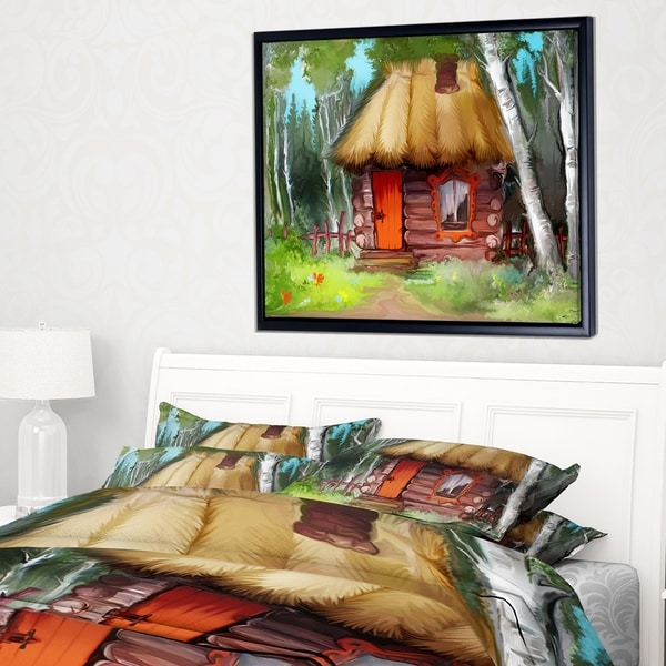 Designart 'Rural Landscape with House' Extra Large Landscape Framed Canvas Art Print