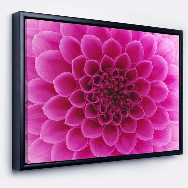 Designart 'Dark Pink Abstract Flower Petals' Floral Framed Canvas Art Print