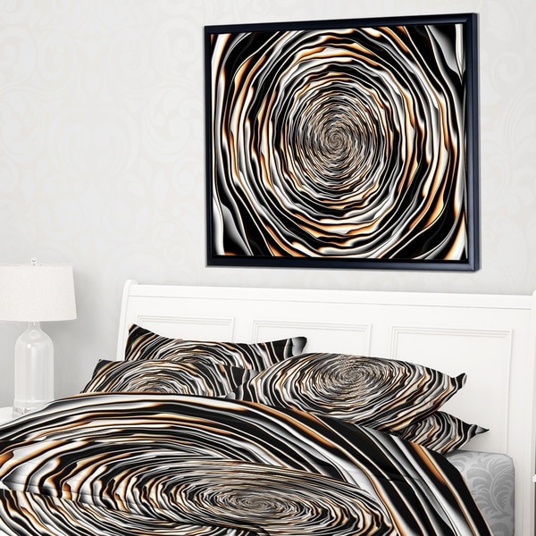 Designart 'Fractal Rotating Abstract Design' Large Abstract Framed Canvas Artwork