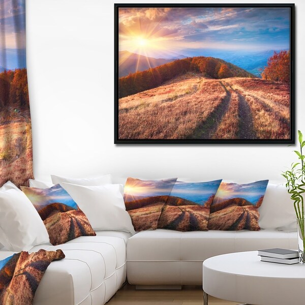 Designart 'Beautiful Carpathian Mountains' Landscape Framed Canvas Art Print