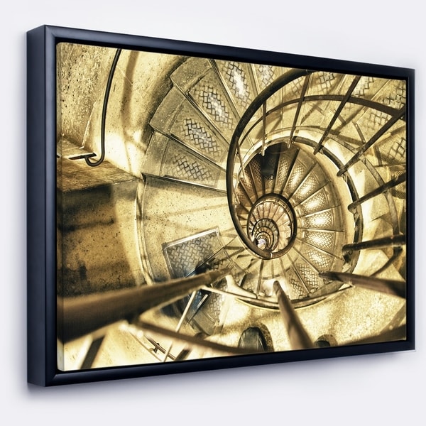 Designart 'Architectural Detail of Paris in Winter' Abstract Framed Canvas Art Print