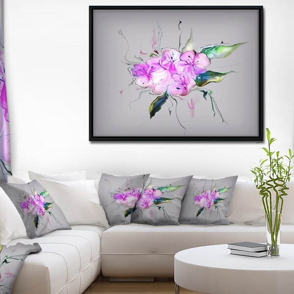 Designart 'Purple and Pink Pansies Flowers' Large Animal Framed Canvas Art Print