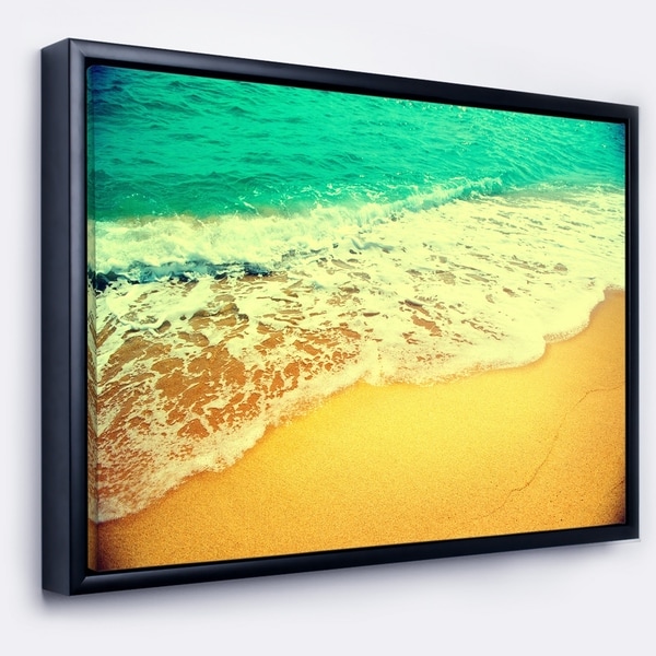 Designart 'Beautiful Sea Summer Background' Large Seashore Framed Canvas Wall Art