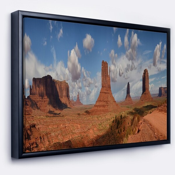 Designart 'Monument Valley Mountains' Landscape Framed Canvas Art Print