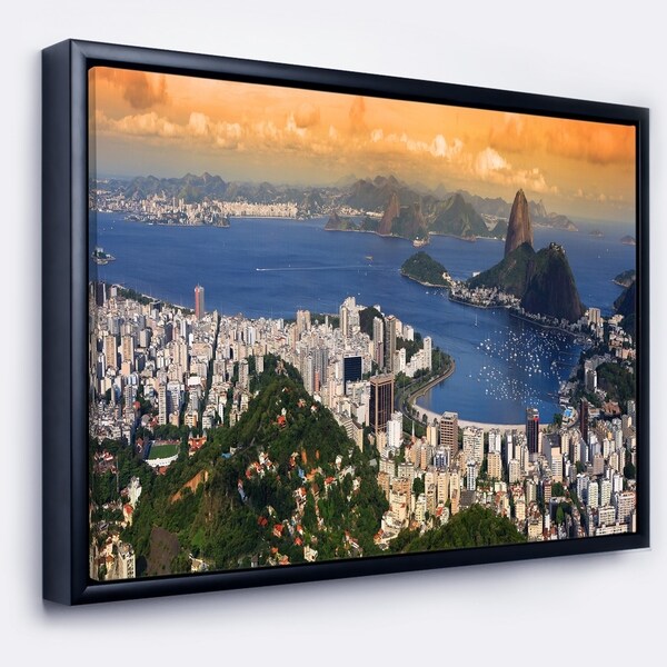 Designart 'Rio Landscape Panorama' Landscape Framed Canvas Art Print