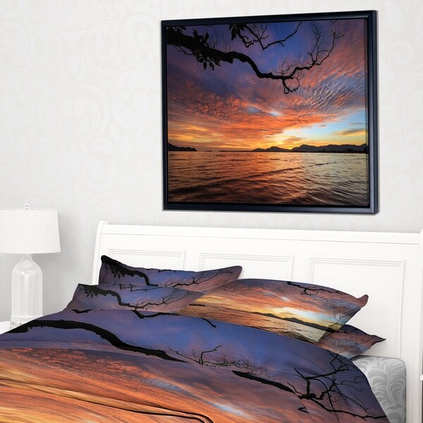 Designart 'Beautiful Sunset Beach In Phuket' Seashore Framed Canvas Art Print