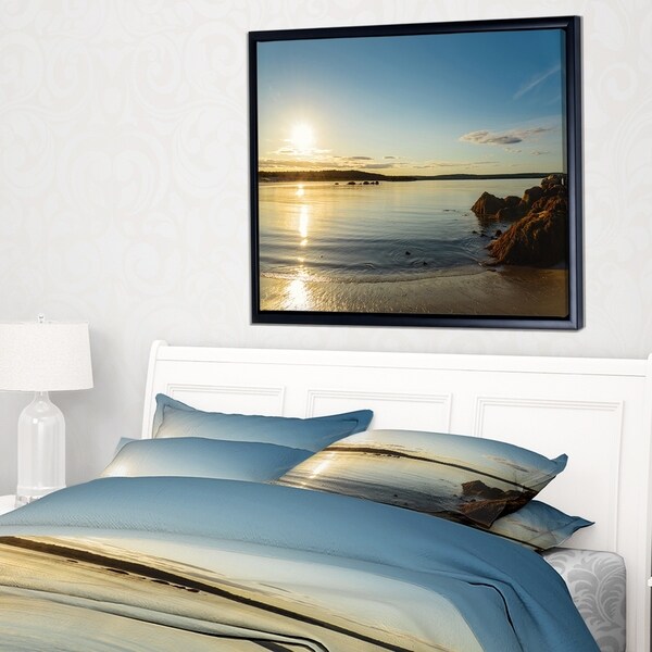 Designart 'Carters Beach Nova Scotia Canada' Seashore Framed Canvas Art Print