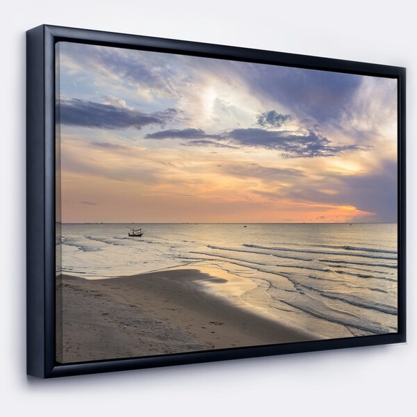 Designart 'Calm Sunset in Thailand Beach' Landscape Framed Canvas Art Print