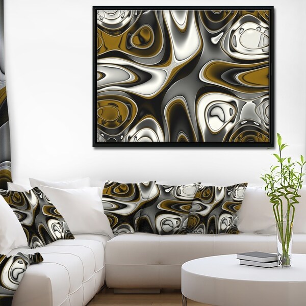 Designart 'Fantastic Fractal Abstract Pattern' Large Abstract Framed Canvas Artwork