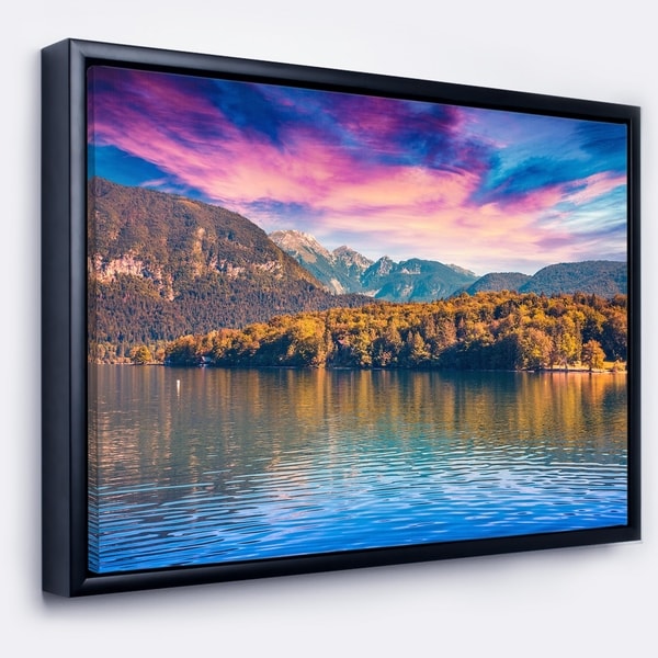 Designart 'Bohinj Lake in Triglav National Park' Landscape Framed Canvas Art Print