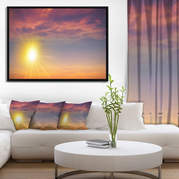 Designart 'Beautiful Panoramic Sunset' Landscape Framed Canvas Art Print