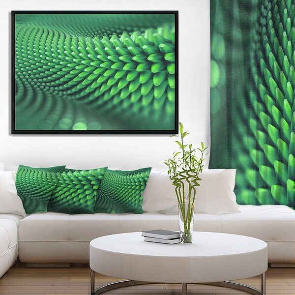 Designart 'Abstract 3D Spiny Background' Abstract Framed Canvas Wall Art