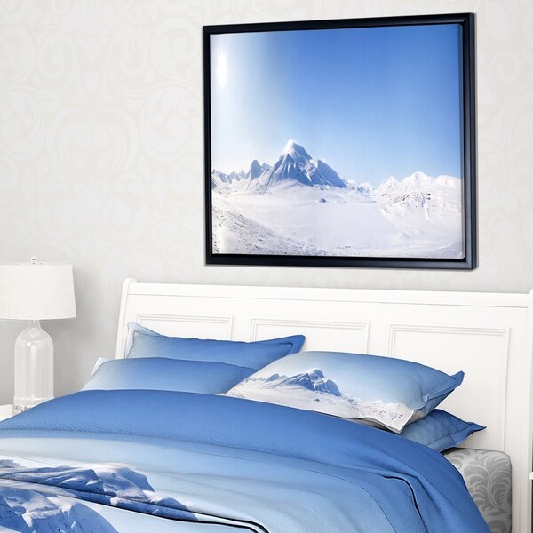 Designart 'Vacant Winter Land Panorama' Landscape Framed Canvas Art Print