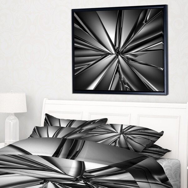 Designart 'Futuristic Crystal Background' Abstract Framed Canvas Art Print