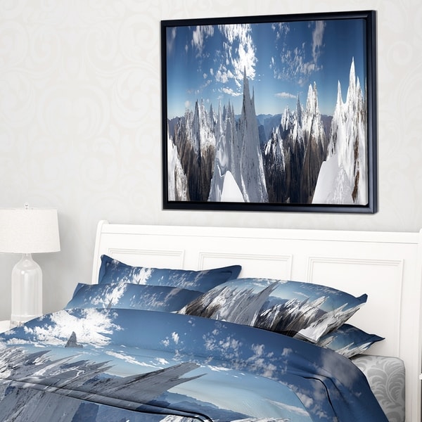 Designart 'Beautiful Summit Panorama' Landscape Framed Canvas Art Print