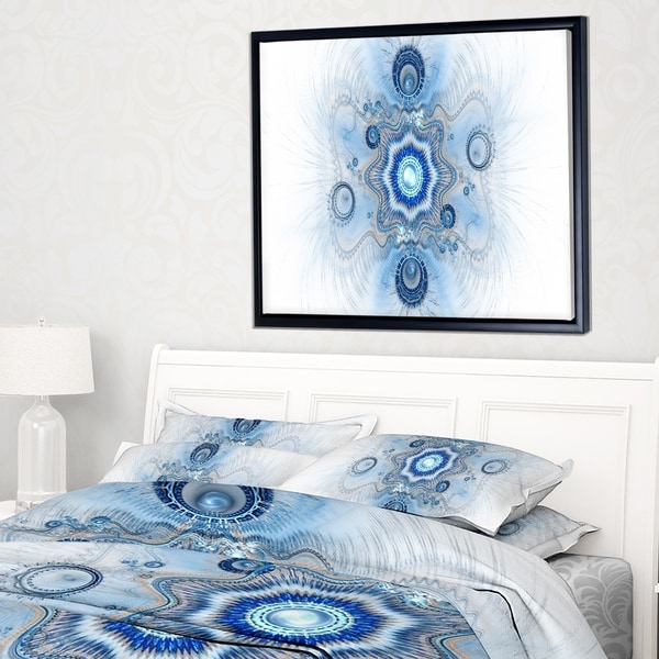 Designart 'Cabalistic Blue Star Flower' Abstract Framed Canvas Art Print