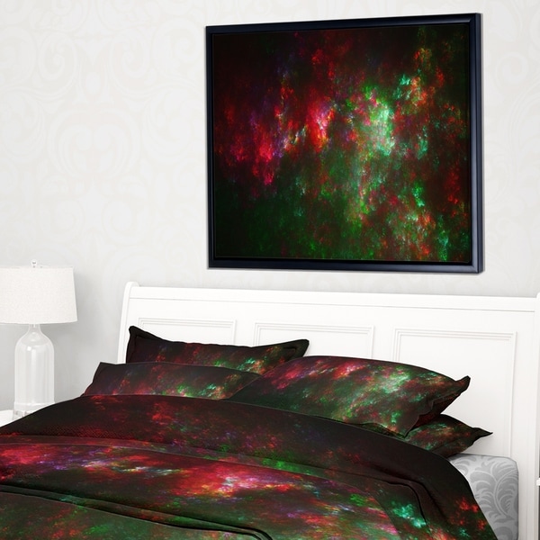 Designart 'Multi Color Starry Fractal Sky' Abstract Framed Canvas Art Print