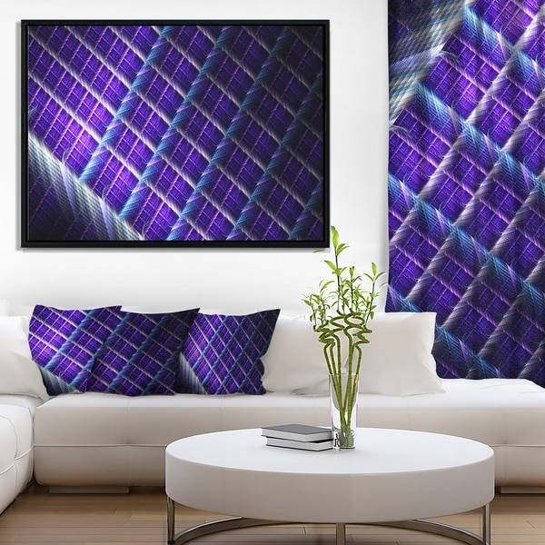 Designart 'Light Purple Metal Grill' Abstract Art on Framed Canvas