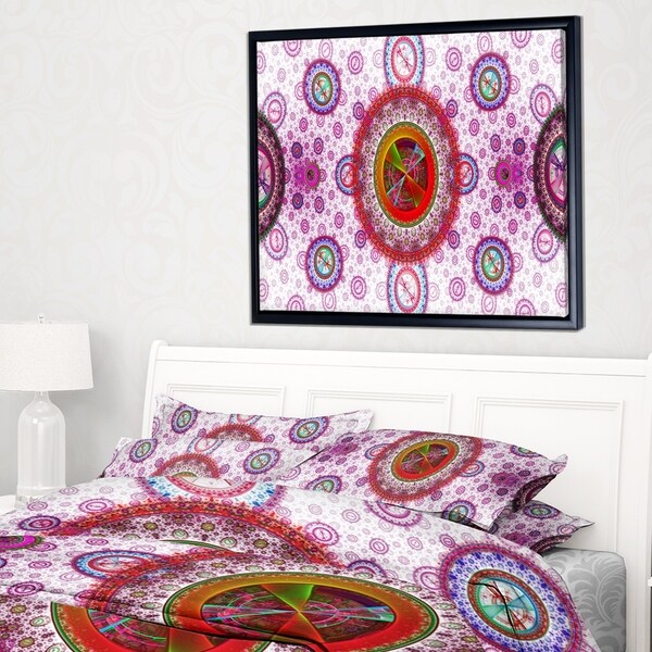 Designart 'Pink Psychedelic Relaxing Art' Abstract Framed Canvas Art Print