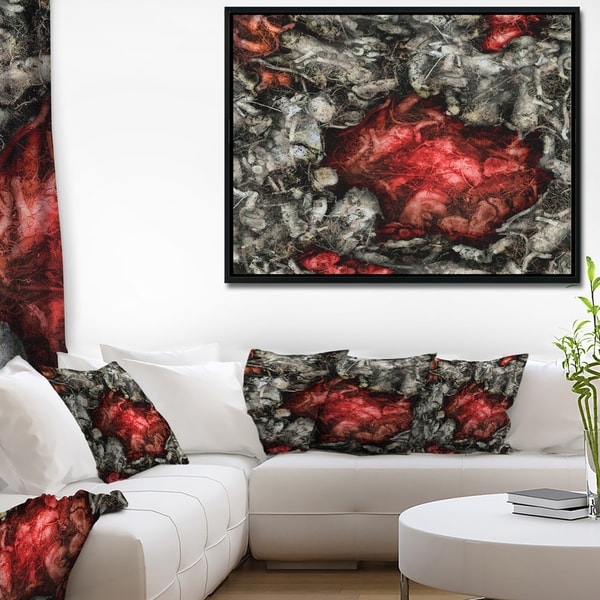Designart 'Abstract Floral Texture Background' Large Abstract Framed Canvas Artwork