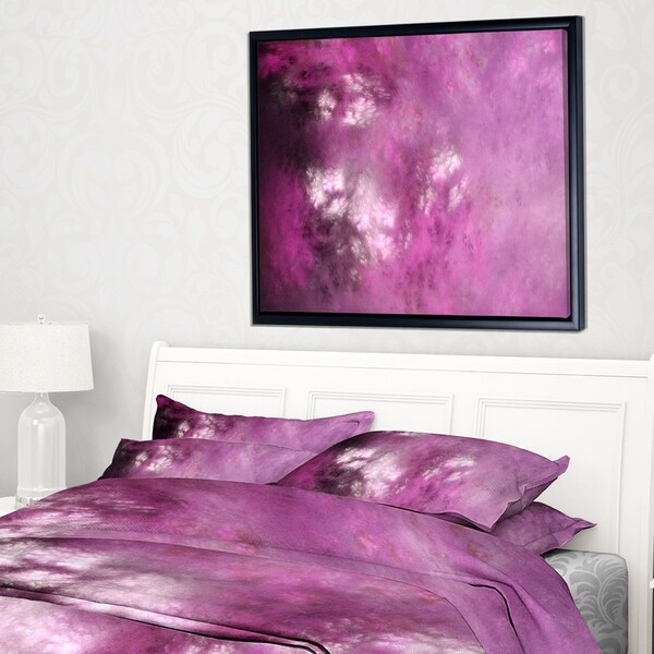 Designart 'Blur Pink Sky with Stars' Abstract Framed Canvas Art Print