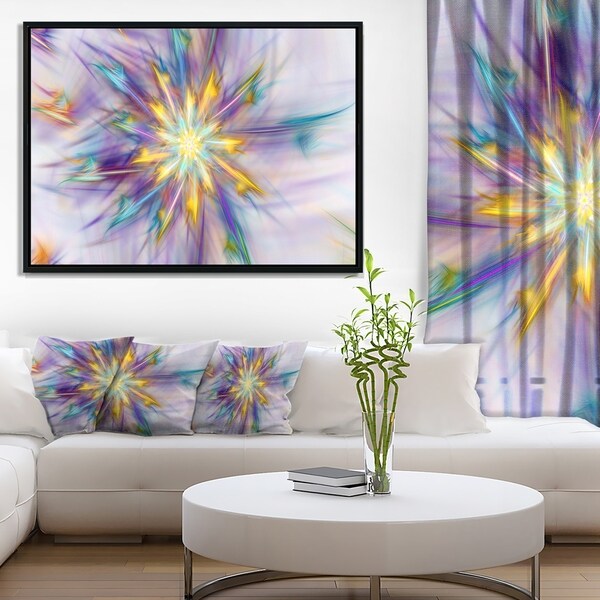 Designart 'Large Exotic Colorful Flower' Floral Framed Canvas Art Print