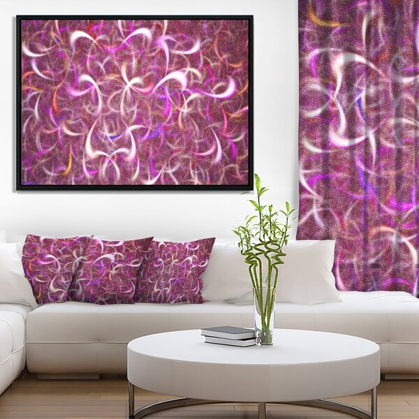 Designart 'Pink Watercolor Fractal Pattern' Abstract Art on Framed Canvas