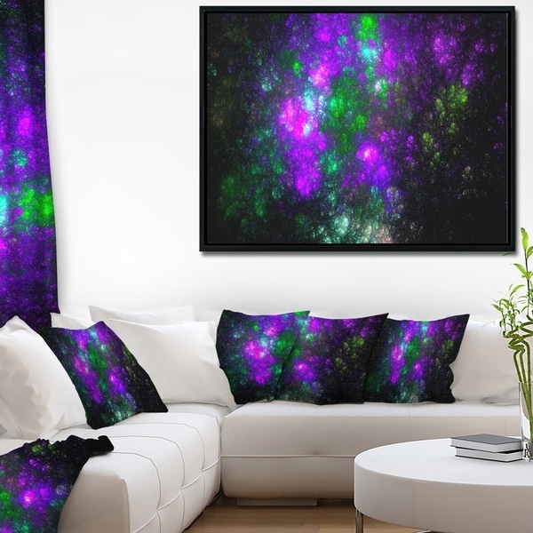 Designart 'Explosion Supernova Fractal Art' Abstract Framed Canvas Art Print
