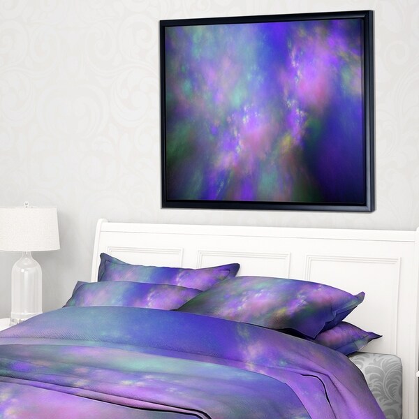 Designart 'Perfect Purple Starry Sky' Abstract Framed Canvas Wall Art