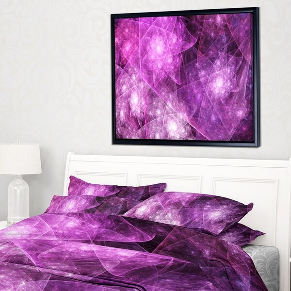 Designart 'Pink Rotating Polyhedron' Abstract Framed Canvas Art Print