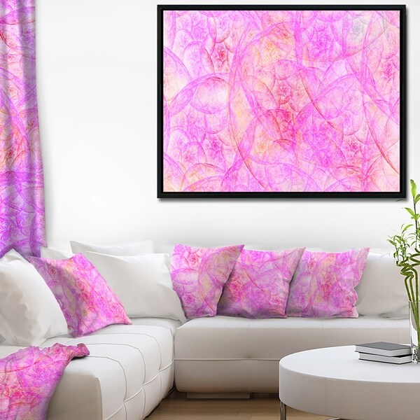 Designart 'Rose Fractal Dramatic Clouds' Abstract Framed Canvas Art Print