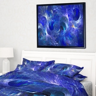 Designart 'Clear Blue Fractal Glass Texture' Abstract Framed Canvas Art Print