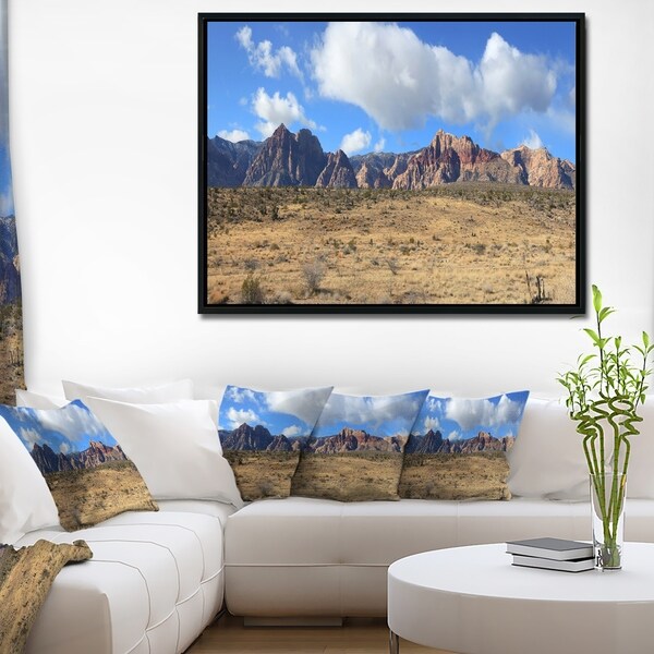 Designart 'Red Rock Canyon Landscape' Landscape Framed Canvas Art Print