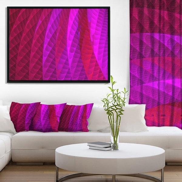 Designart 'Layered Pink Psychedelic Design' Abstract Framed Canvas Art Print