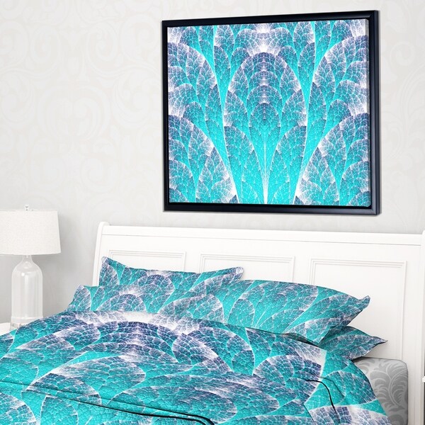Designart 'Exotic Blue Biological Organism' Abstract Art on Framed Canvas