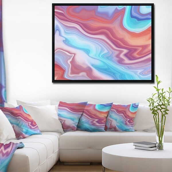 Designart 'Abstract Marbled Background' Abstract Framed Canvas Wall Art