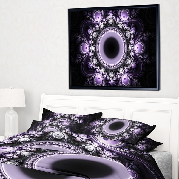 Designart 'Light Purple Pattern with Circles' Abstract Framed Canvas Art Print