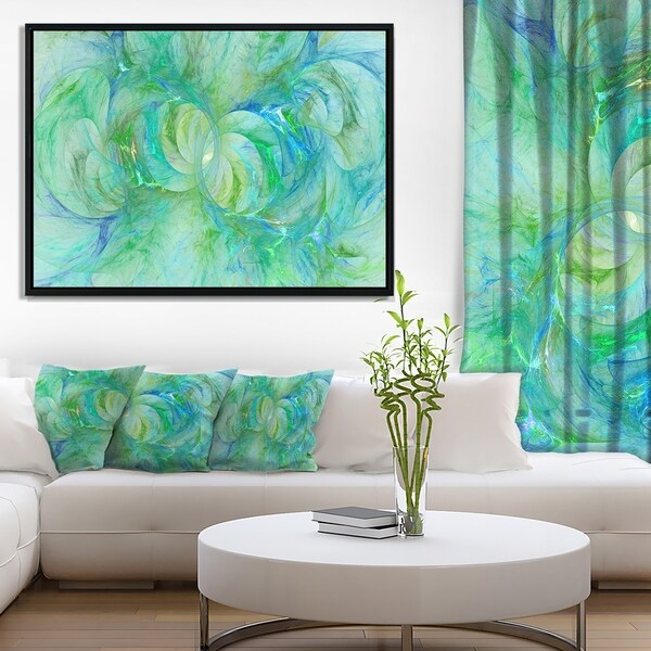 Designart 'Snow Fractal Glass Texture' Abstract Framed Canvas Art Print