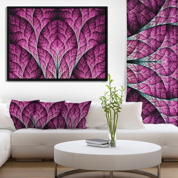 Designart 'Exotic Pink Biological Organism' Abstract Art on Framed Canvas